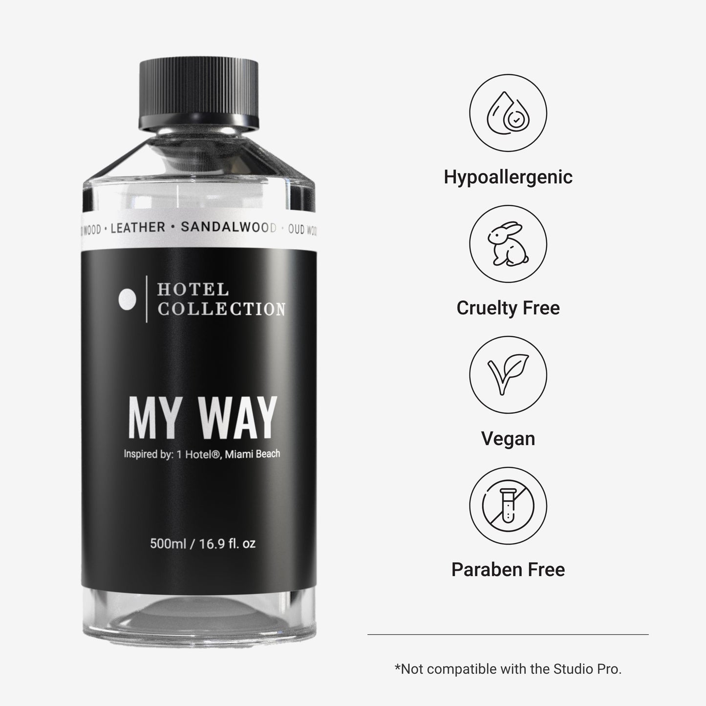 Hotel Collection Diffuser Oil - My Way - Aromatherapy Essential Fragrance Oil - Sandalwood, Warm Virginia Cedar & Beautiful Iris - 500ML 16.9 Fl oz