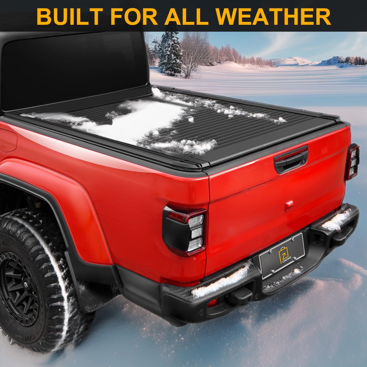 ONINE Pull-Lock-Go Low Profile Retractable Hard Tonneau Cover Custom fit 2020-2026 Jeep Gladiator JT 5ft Bed(60.3"), Dual T-Slot Design Compatible for Roof Racks and Crossbars