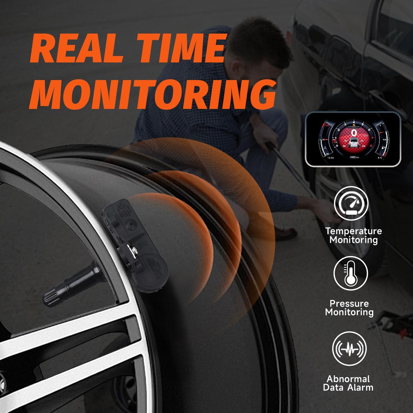 ATURMC Set of 4 TPMS Sensor Tire Pressure Monitoring Sensor 315MHz Compatible with Subaru Lion Outback B9 Chipeng OEM - Replaces# 28103AG00A