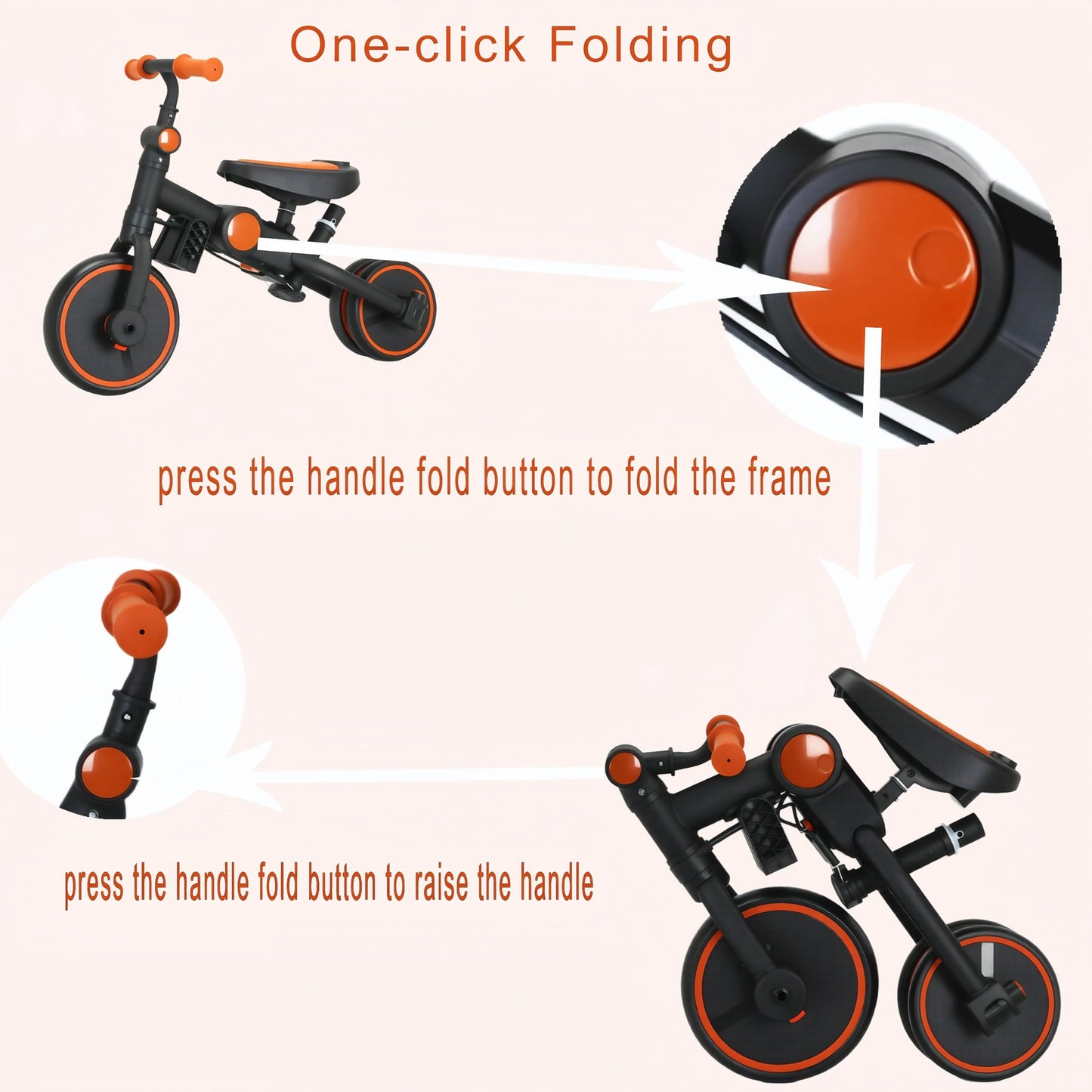 FVOJZQGD Baby Tricycle with Canopy,8 in 1 Toddler Bike Foldable Kids Tricycle,Toddler Tricycle for 1-3 Year Olds, Push Tricycle for Kids Trike Balance Bike Chrismas and Birthday Gift for Boy and Girl
