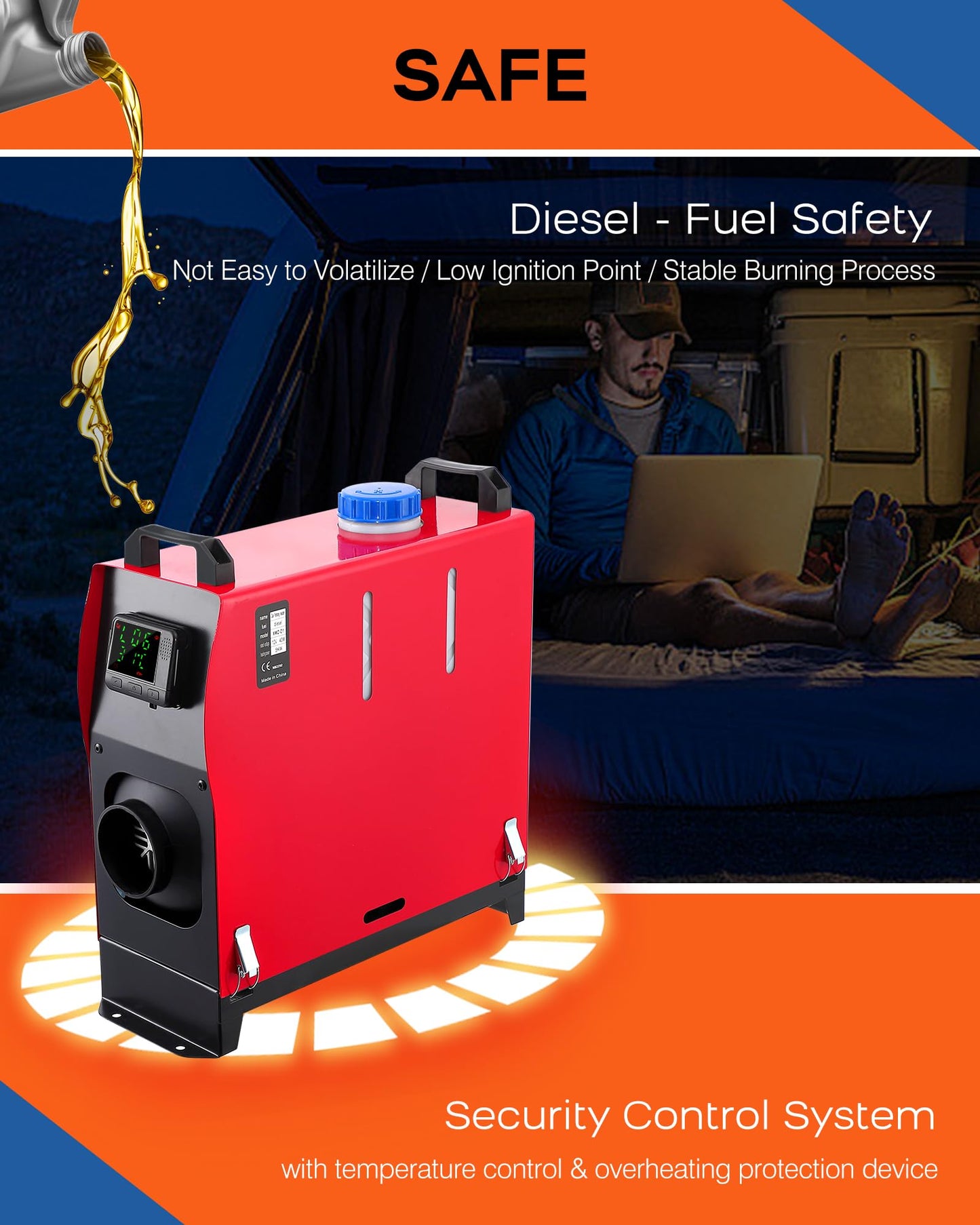 DEXSO 8KW Diesel Air Heater All in One 12V Parking & Camping Heating with LCD Display & Remote Control,Fast Heating for RV Truck, Boat, Bus, Car Trailer, Motorhomes, Caravans