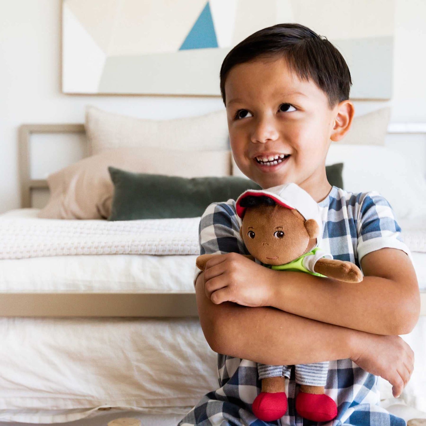HABA Soft Doll Mason – 11.5" Plush Baby Boy Toy with Black Hair and Soft Toddler Companion for Ages 6 Months and Up, First Doll Gift for Kids, Machine Washable, Huggable & Durable