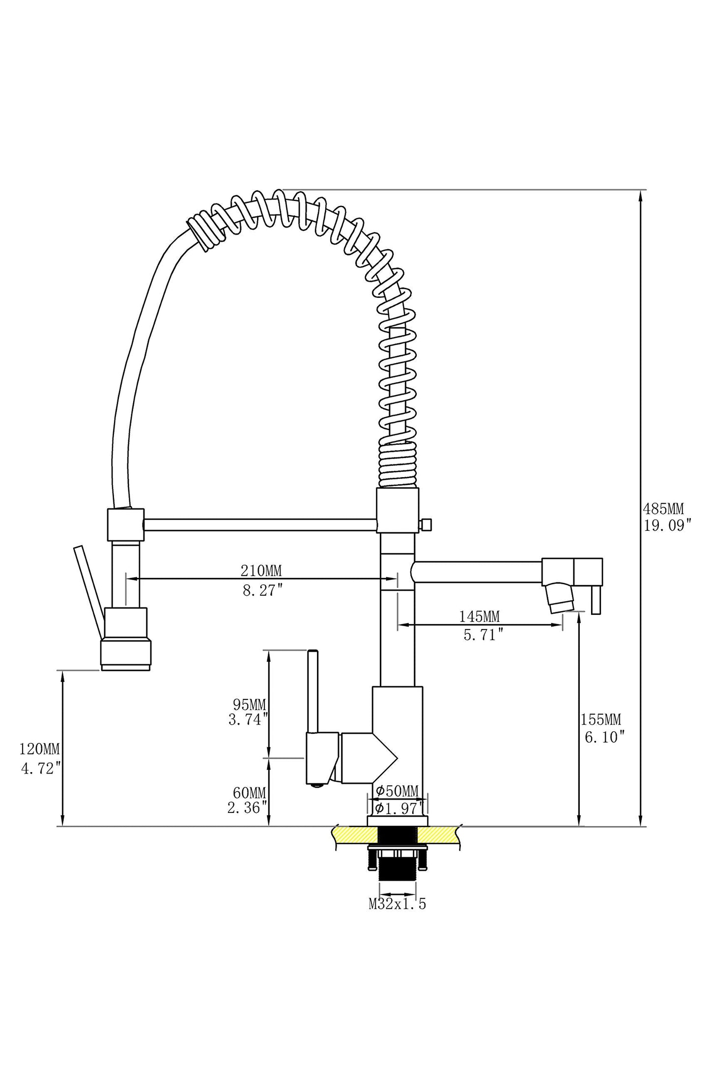 Avola Copper & Black Spring High Arc Kitchen Faucet,Stainless Steel Pull Down Sprayer Faucets,Kitchen Sink Faucet Single Handle Spring Two Nozzles Faucets, Suitable for RV, Bar & Laundry