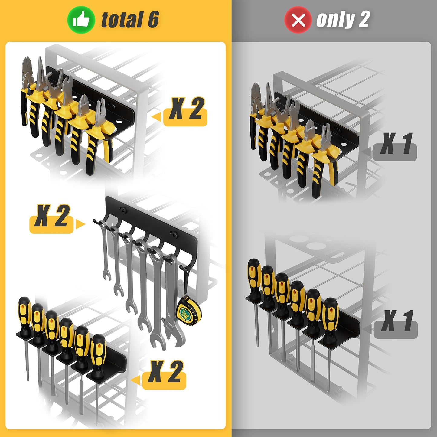Jusgym 4X8FT Overhead Garage Storage Rack and 49.4" Large Power Tool Organizer Wall Mount