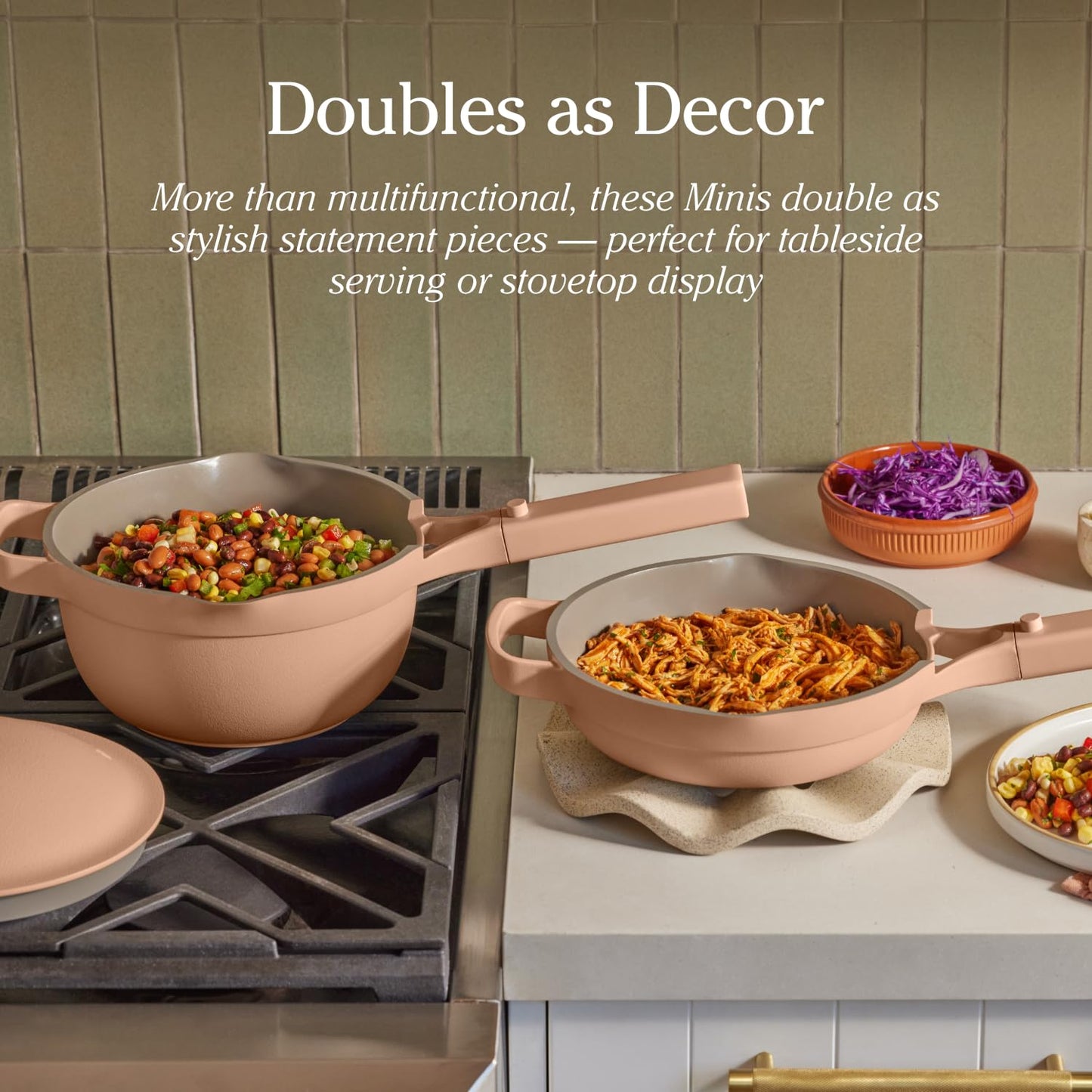Our Place Mini Cookware Duo | 6-Piece Ceramic Cookware Set with Mini Always Pan & Mini Perfect Pot | Induction & Oven Safe up to 450°F | Nonstick, PFAS-Free Non-Toxic Cookware | Steam