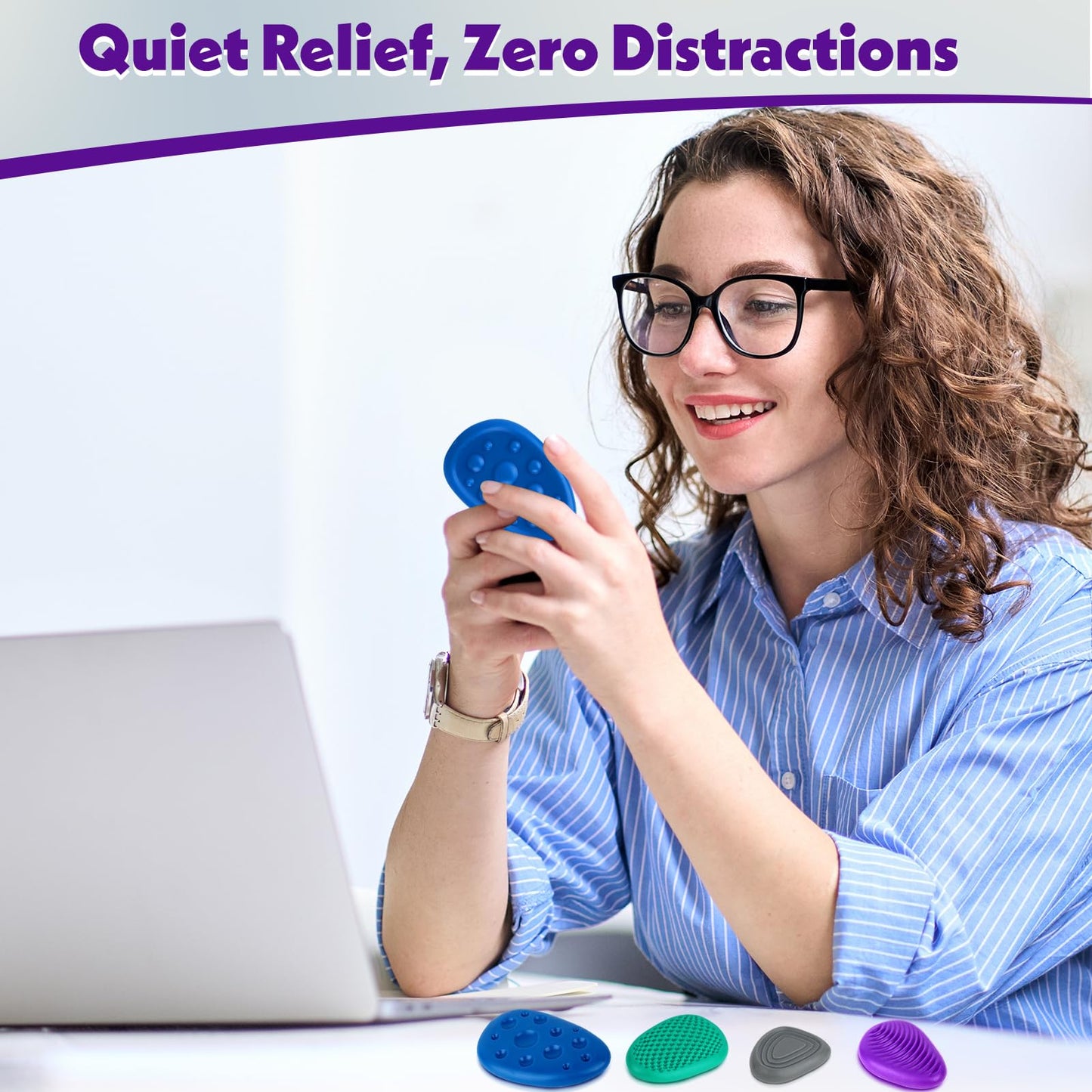 Fidget Toys Adults Sensory Stones: 12 Pack Textured Worry Stone for Autism Kids Calming Down - Fidget Stress Toys for Anxiety Relief - Students Prizes Fidget Toys