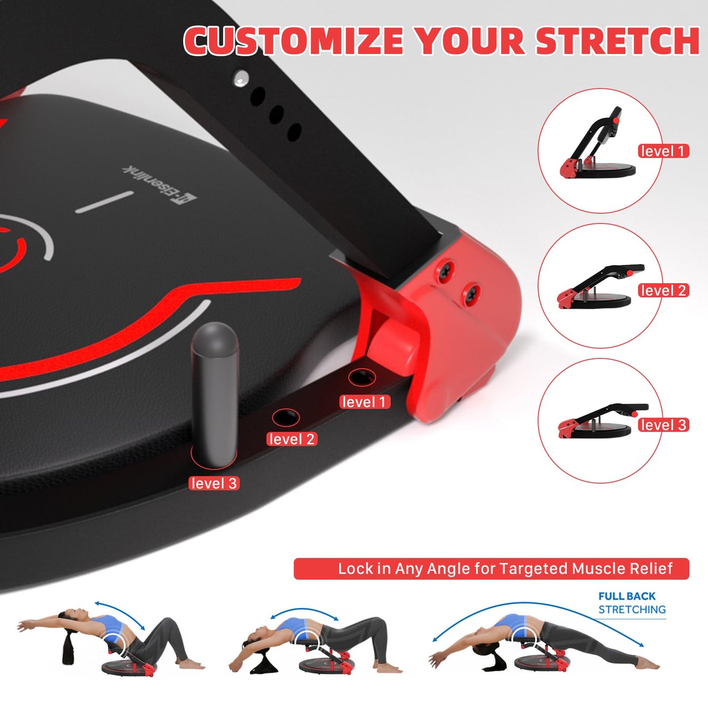 Eisenlink Sit Up Exercise Equipment with 4 Adjustable Resistance Levels, 330LBS Capacity, Flat Backrest Ab Crunch Machine for Stomach & Core Workout, Ab Machine, Ab Core Trainer, Sit Up Machine for Home Gym Men & Women