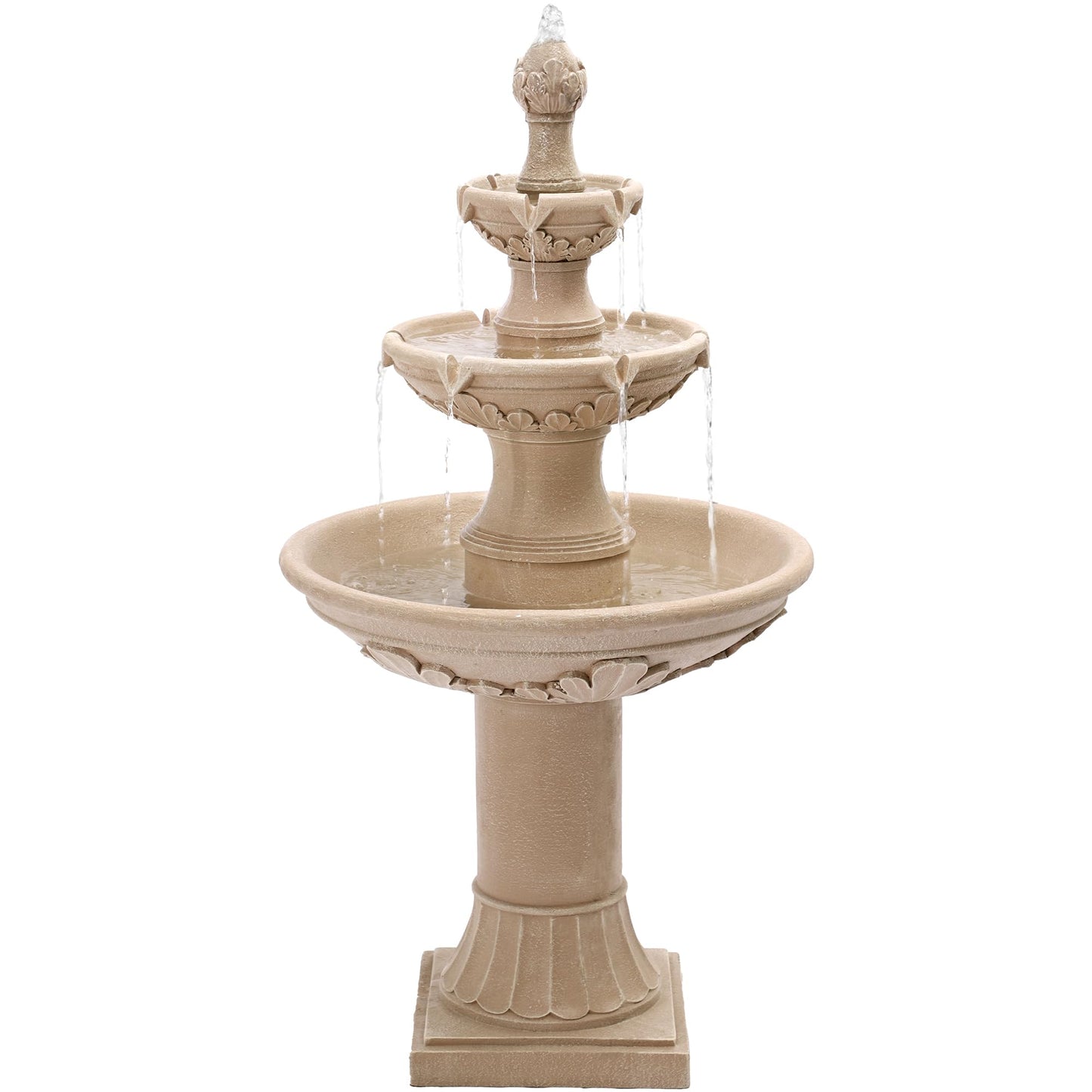 MAGIC UNION Outdoor Garden Water Fountains, 48.4''H Italian Style Fountains and Waterfalls Outside, 3-Tier Large Bubbler Cascading Indoor Floor Water Fountain Features with Pump for Home Yard Decor