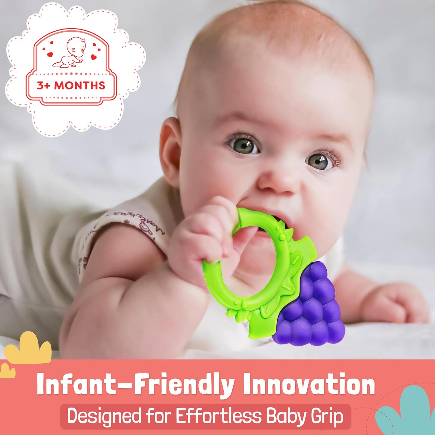 Baby Teething Toys 6-Pack | Newborn Teether Set | Food Grade Silicone | Freezer Safe | Soothing & Calming | BPA-Free | Frozen Teething Toys for Babies 0-6 Months | Essential Baby Gear