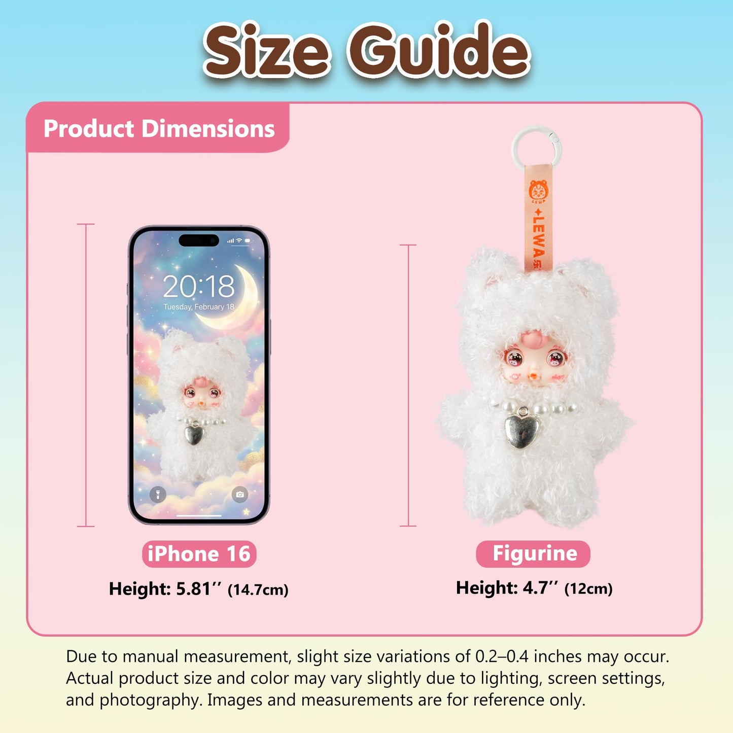 Plush Blind Box, Kawaii Cute Mini Plush Doll Keychain, Random 1 of 7 Styles with Secret Edition, Movable Eyes Design, Collectible Plush Figure Toys, Gift for Kids Girls Teens & Adults (Single Box)