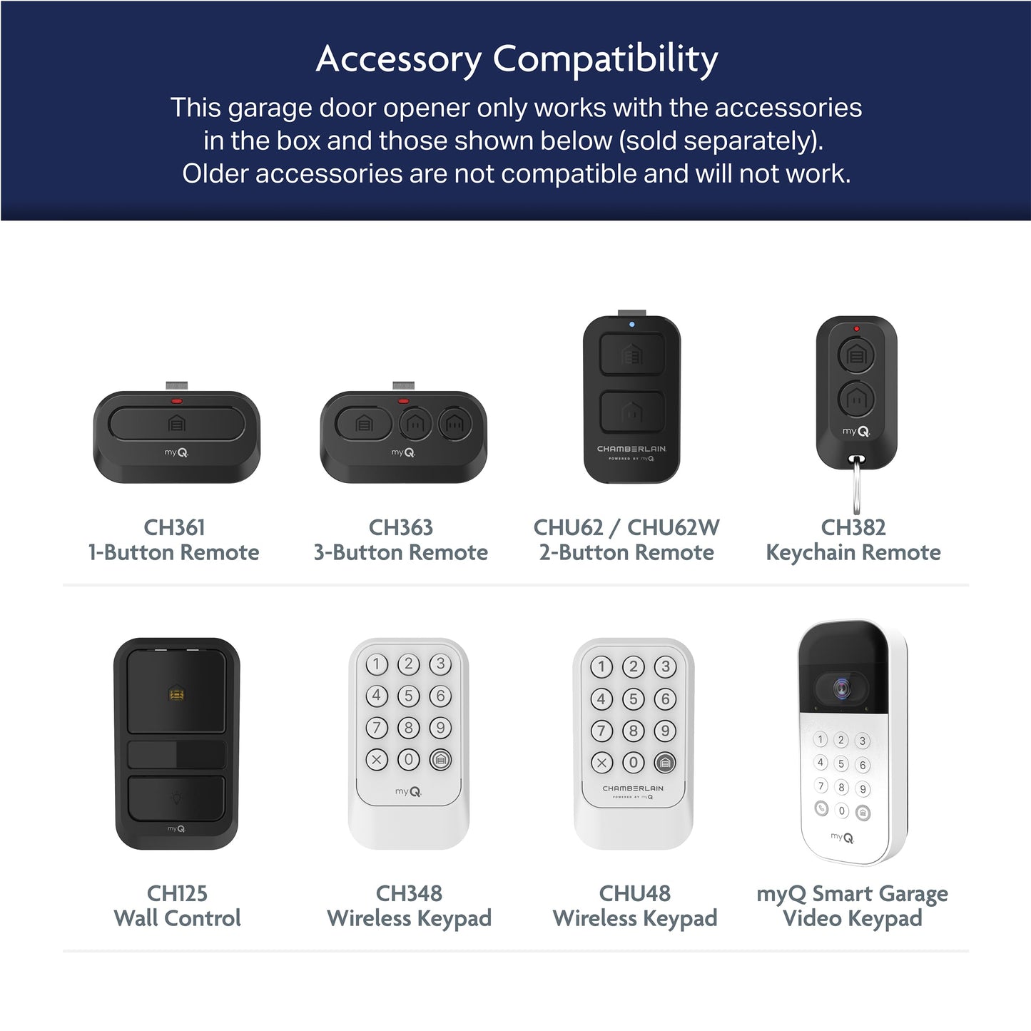 Chamberlain 1/2 HP Chain Drive Smart Garage Door Opener with Battery Backup, 1-Bulb Lighting, and myQ Connectivity