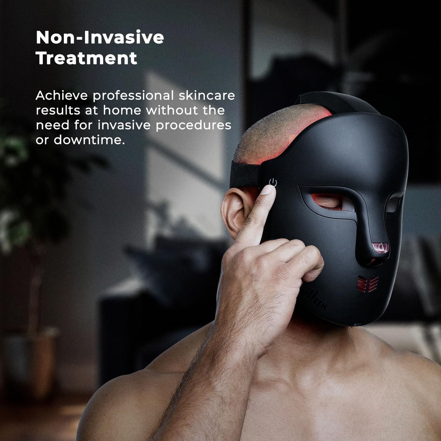 Capillus Red Light Therapy Mask LED Face Mask Light Therapy 4 in 1 Infrared Blue & Pink Red Light Mask Face Therapy Device Black