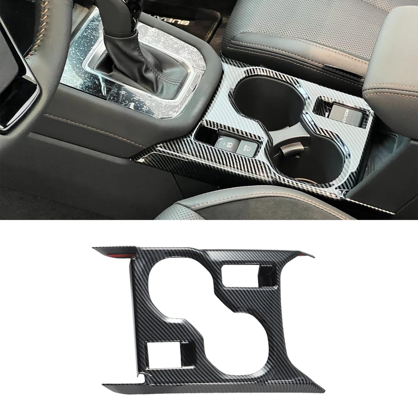 Tempsnow Interior Trim for Subaru Forester 2025 2026 Carbon Fiber Gear Shift Panel with Steering Wheel Trim