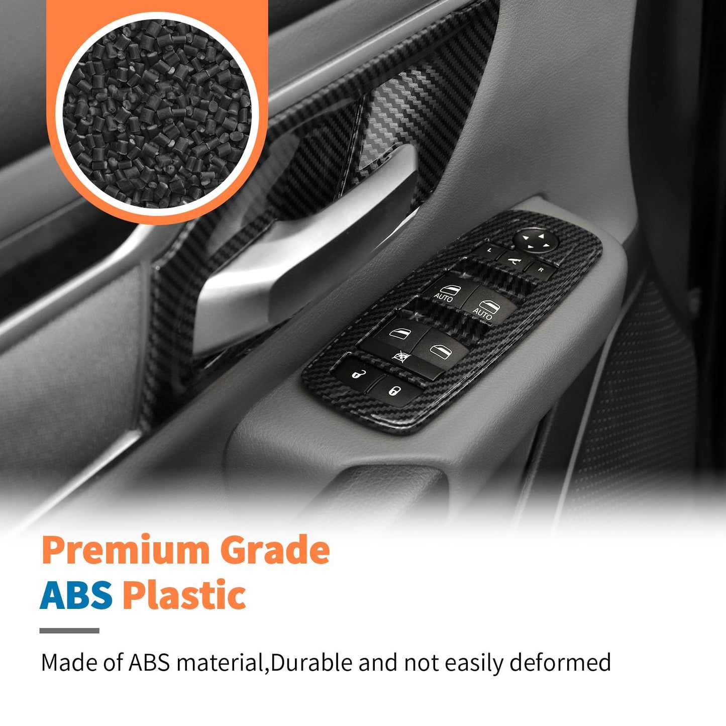 JeCar 27PCS Carbon Fiber Interior Trim Kit for 2018-2023 Dodge RAM 1500 Interior Accessories