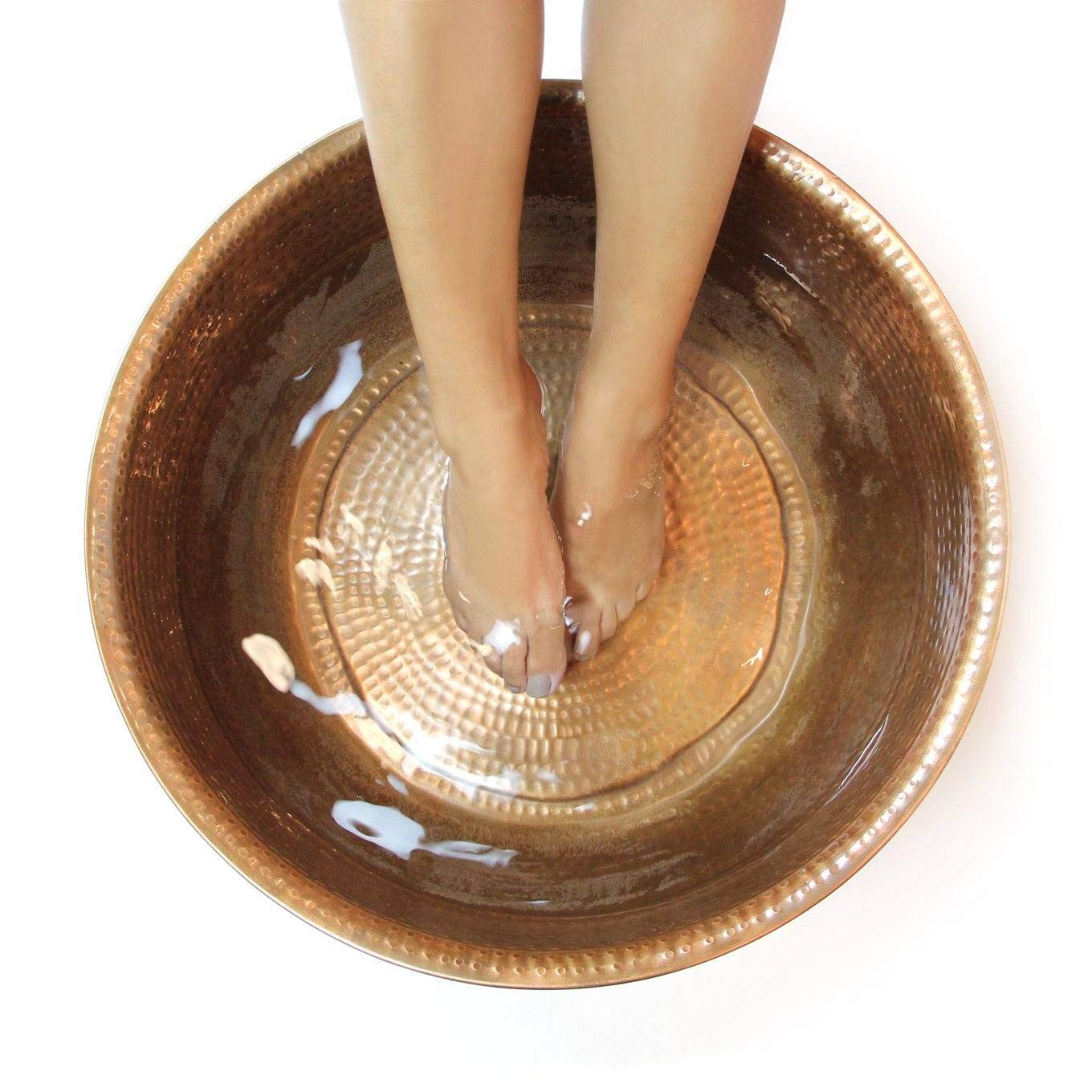 Noel Asmar Hammered Copper Pedicure Bowl, Naturally Balancing, Hand Finished, Durable and Lightweight