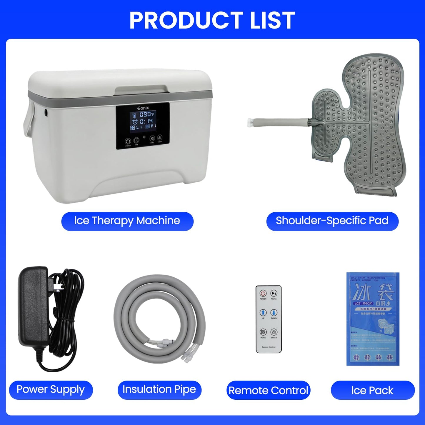 Cold Therapy Machine with Programmable Timer, Portable Ice Machine for Shoulder After Surgery,Shoulder Replacement Recovery System,Cryotherapy Pain Relief w/Compression Pad