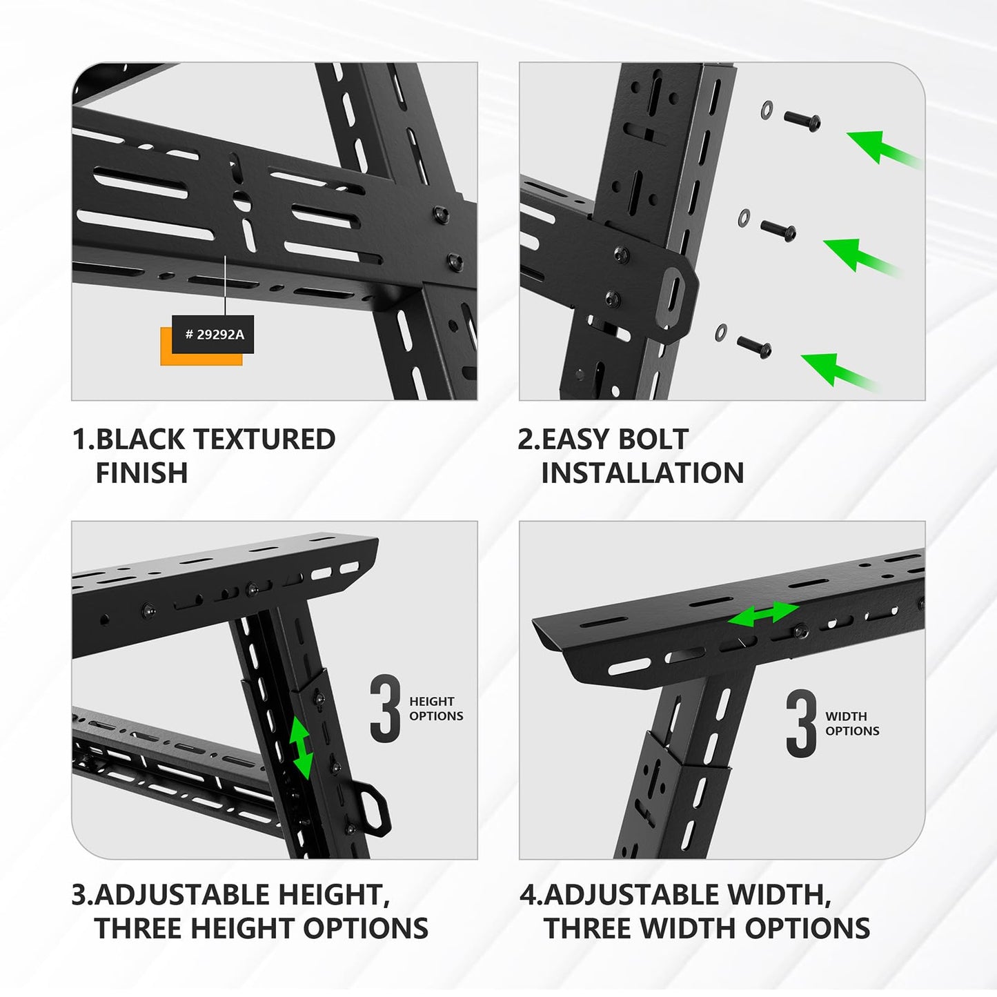YZONA Adjustable 16-24.8" High Truck Bed Racks with 2 Led Light Compatible for Tacoma/Silverado/Sierra/Ram/Tundra/Titan/Frontier/Canyon/Gladiator JT/Ford F-Series, Ladder Cargo Rack
