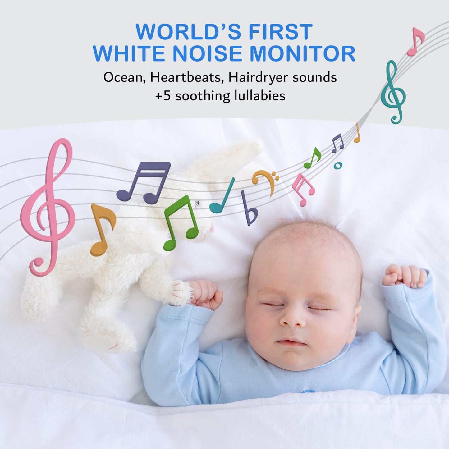 WONEYA Smart Baby Monitor, 5" HD IPS Screen, 1500ft Long Range, 48 Hours Battery, White Noises & Lullabies, 2K HD Camera, Customizable Safe Zones, Motion Detection, VOX, Free Secure Phone App