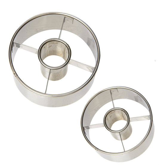 Pastry Chef's Boutique Stainless Steel Donut Cutter Set of 2 : Ø 2 1/2'' and 3 1/2''.