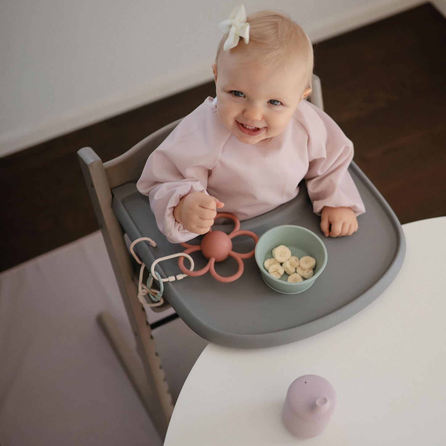 mushie Baby Splat Mat 42.5x42.5 Inch (Roman Green) | Water Resistant for Under High Chair and Infant Play