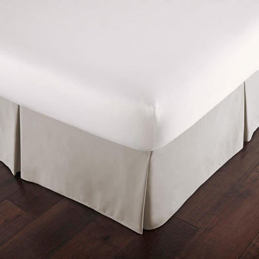 Southshore Fine Living, Inc. Pleated Queen Bed Skirt 14 Inch Drop - Bone Colored Dust Ruffle Queen Size, Like Khaki, Oatmeal, Cream - Pet Hair Resistant Bed Skirt, Easy Care Microfiber - Natural Beige