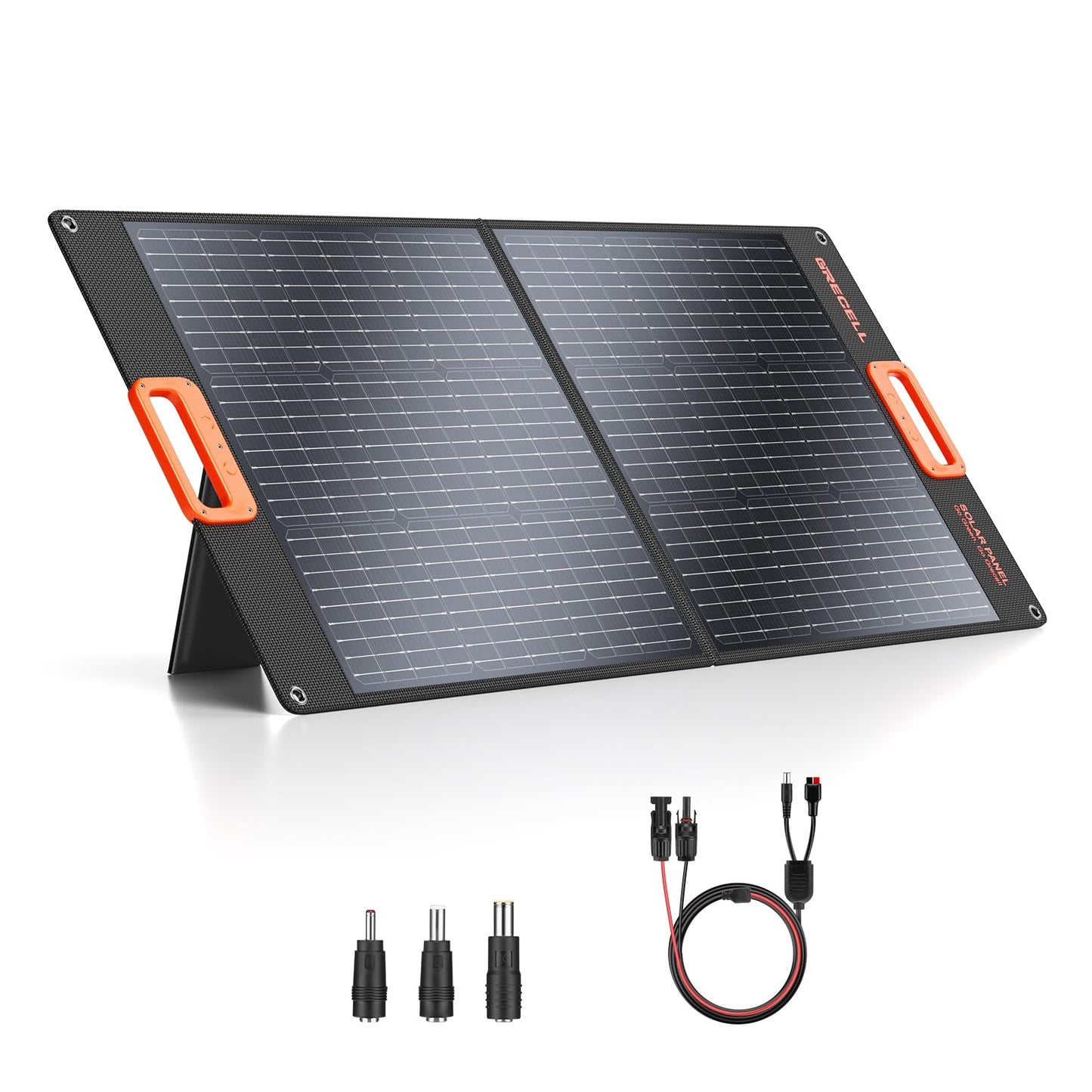 GRECELL 100W Portable Solar Panel for Power Station Generator, 20V Foldable Solar Cell Solar Charger with High-Efficiency Battery Charger for Outdoor Camping Van RV Trip