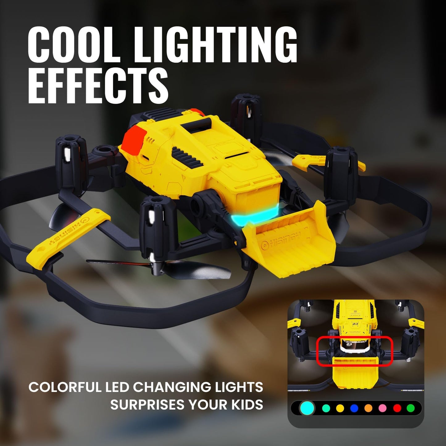 HISINGY SKYBREAKER Toy Drones for Kids,Mini Small Indoor Micro Tiny Drones for Age 8-12 10-15 12-14 with LED Lights, 3 Speeds,Shipping Small Parts, RC Quadcopter Gifts for Boys and Beginners