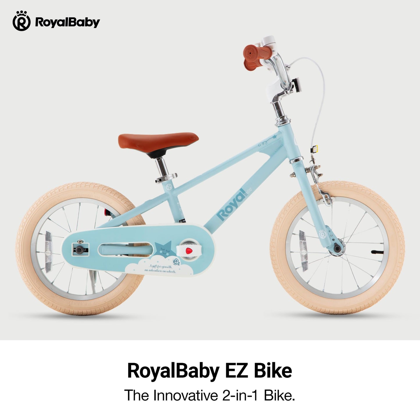 RoyalBaby EZ Kids Bike,12 Inch Convertible Balance to Pedal Bike for Boys & Girls,Beginner Bicycle for Ages 2-4 Years,Blue