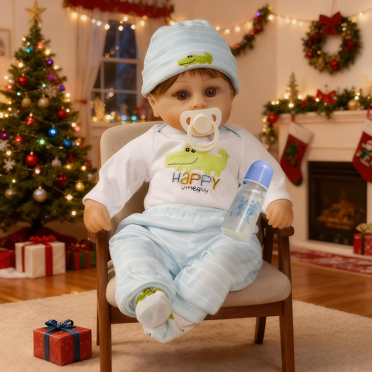 JRLCGYP Realistic Reborn Dolls Boy, 16" Lifelike Silicone Vinyl Baby Realistic Baby Dolls Toys Looks Real with Weighted Soft Body Gift Set for Over 3 Years Old…