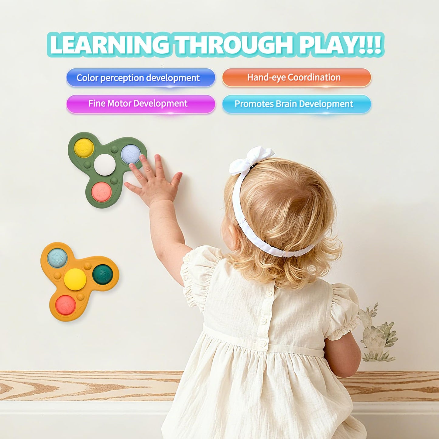 Silicone Suction Cup Spinner Toy for Babies&Toddlers – Food-Grade Safe & Fun Sensory Toy for Teething & Play – Perfect Baby Bath, High Chair & Travel Toy, Ideal Baby Gift for 1-3 (Planet Style)