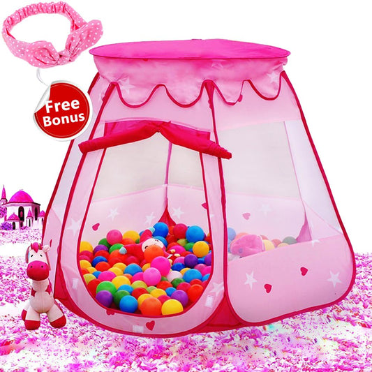 Pink Princess Tent Toys for 1 2 3 Year Old Girl Gifts Ball Pit for 1st Birthday Girl Gift for Toddlers Easy Pop Up&Fold Up Indoor & Outdoor Use(Balls Not Included)
