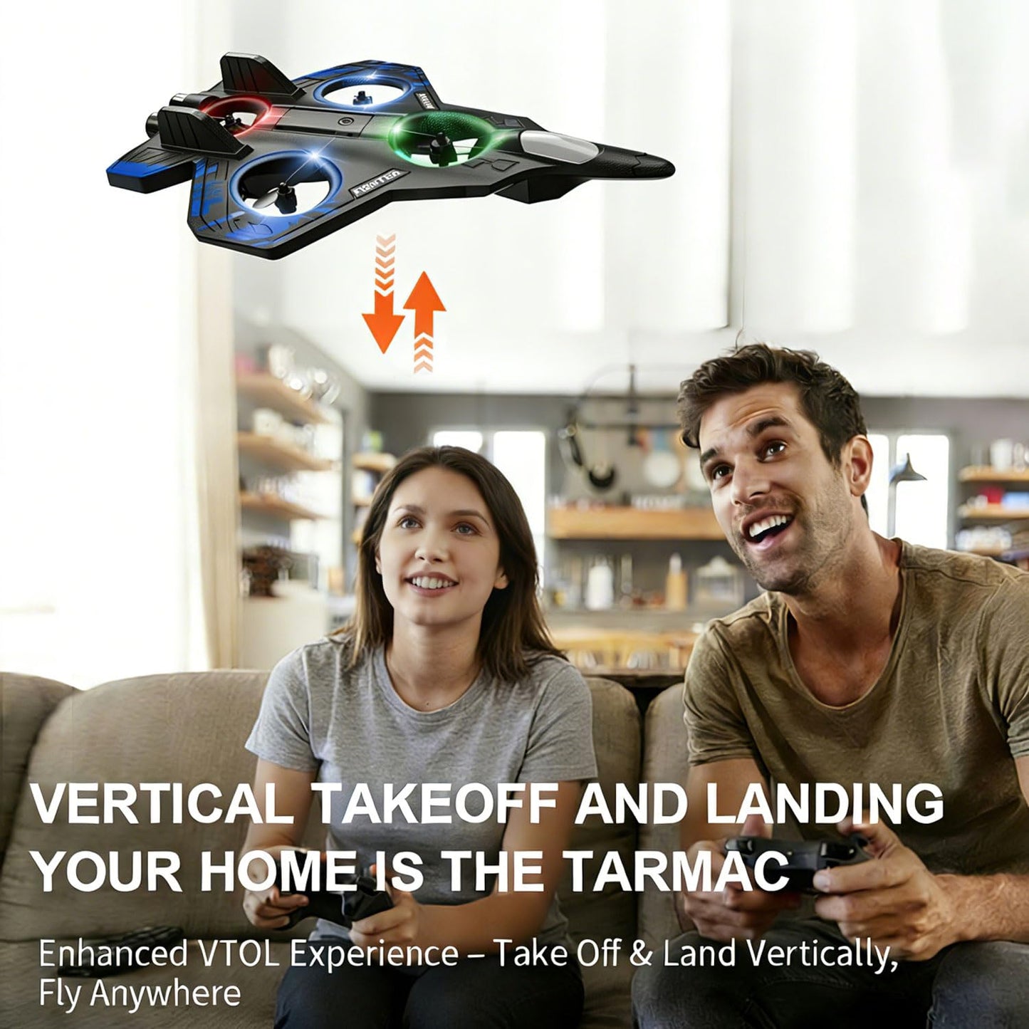 RGIMF Foam Remote Control Airplanes, RC Planes with Light, RC Airplane Fighter Jet, 360° Flip, Stunt Roll, Drones for Men, Remote Control Plane (Red)