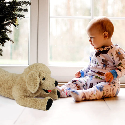 LotFancy Dog Stuffed Animals, 26'' Cuddly Golden Retriever Stuffed Animals, Dog Plush Toy, Large Stuffed Dogs for Birthday, Beige