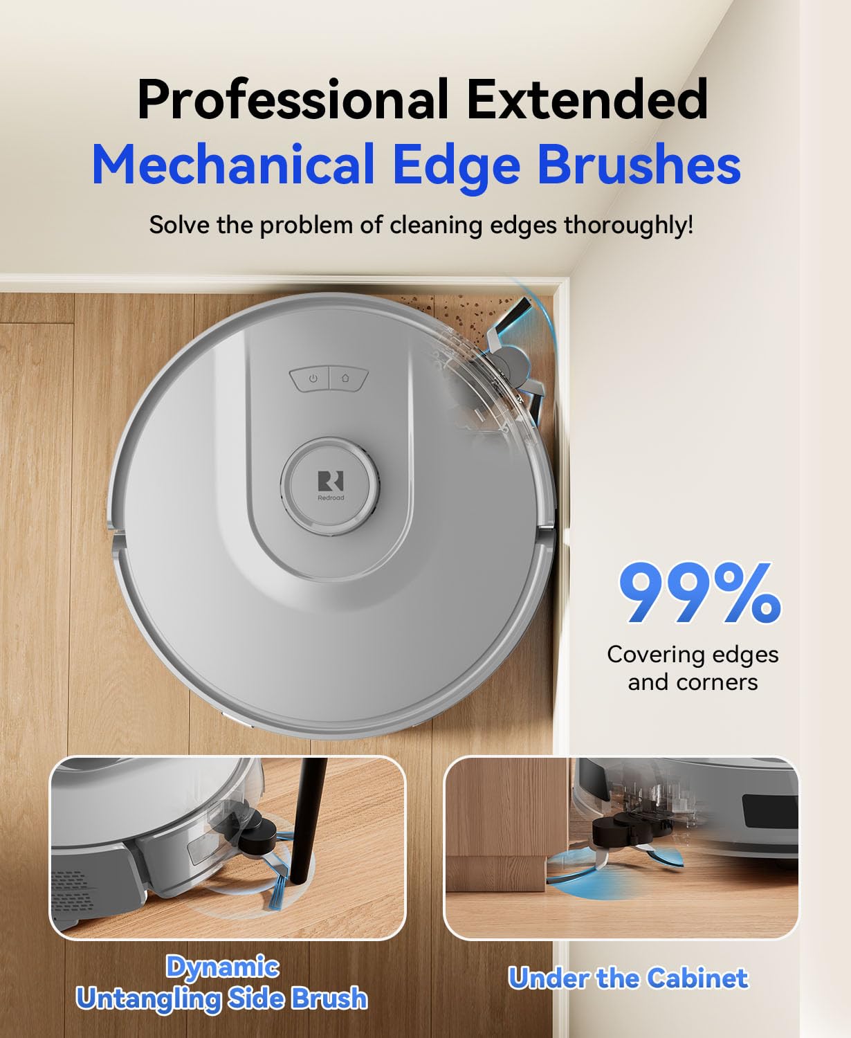Redroad Robot Vacuum 20,000 Pa Robot Vacuum and Mop,90 Day Self Emptying Vacuum Robot,Lidar Navigation,5G/2.4GWiFi APP Aspirateur Robot,Self-Charging Robot Vacuums for Pet,Floor,Carpet Gray R11