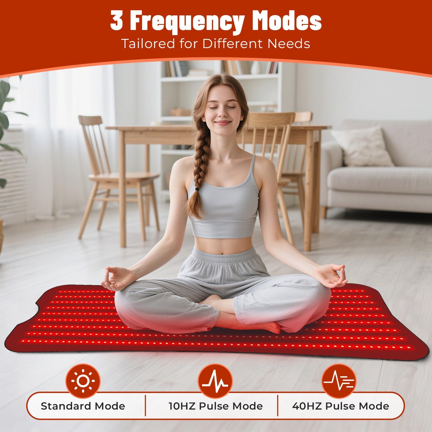 Cosnyu Red Light Therapy Mat for Body, 60''x 24'' Red Light Therapy Pad with Controller, 540pcs 2 in 1 LEDs (660nm & 850nm), Adjustable Timer & Intensity