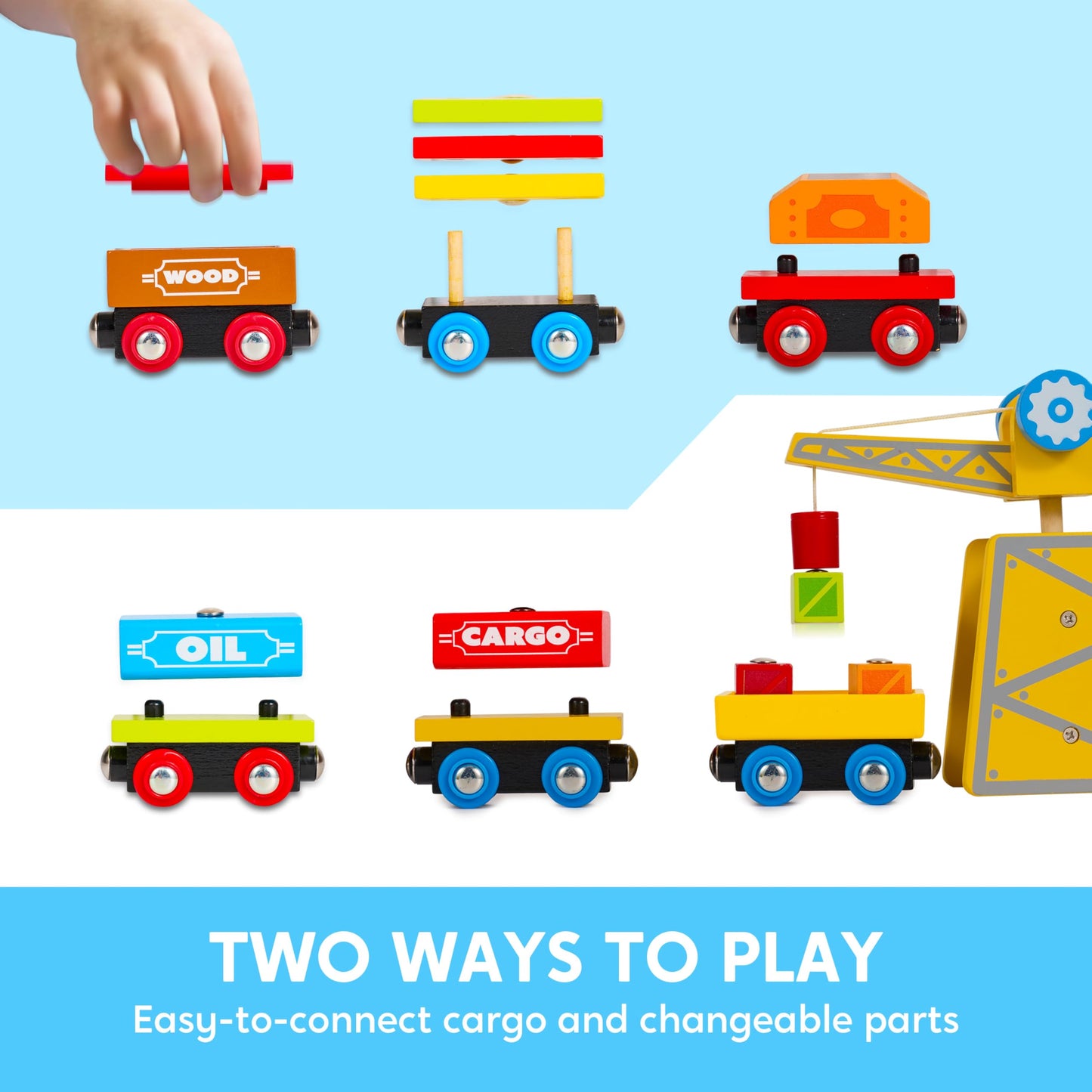 Montessori Wooden Train Toy Set for Kids, 12PCS Magnetic Train Cars with Storage Gift Box, STEM Educational Toy for Boys & Girls, Ages 2-8 Years, Easter Birthday Party Gift