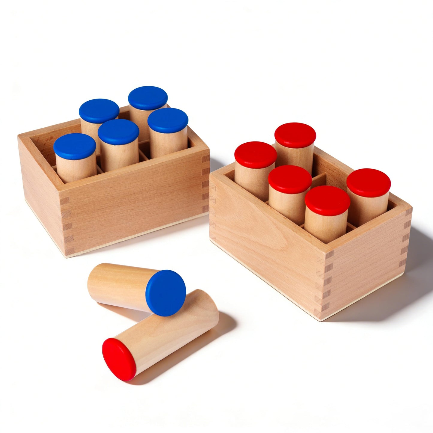 Montessori Sound Cylinders Beechwood, Solid Wood Sound Boxes Montessori Toys for Toddlers & Kids, Sensory Materials for Auditory Development, Wooden Preschool Homeschool Learning Toys Ages 3 4 5 6