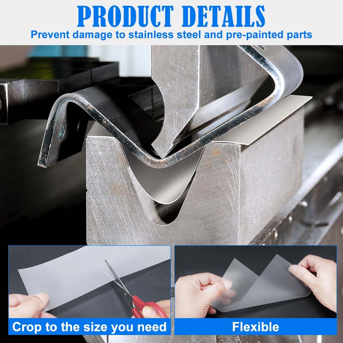 Press Brake Urethane Die Protection Film for Mark-Free Bending Solution, Durable Protective Coating for Defense Against Scratches, and Rust from Metal-on-Metal Contact (6" X .030" X 100')