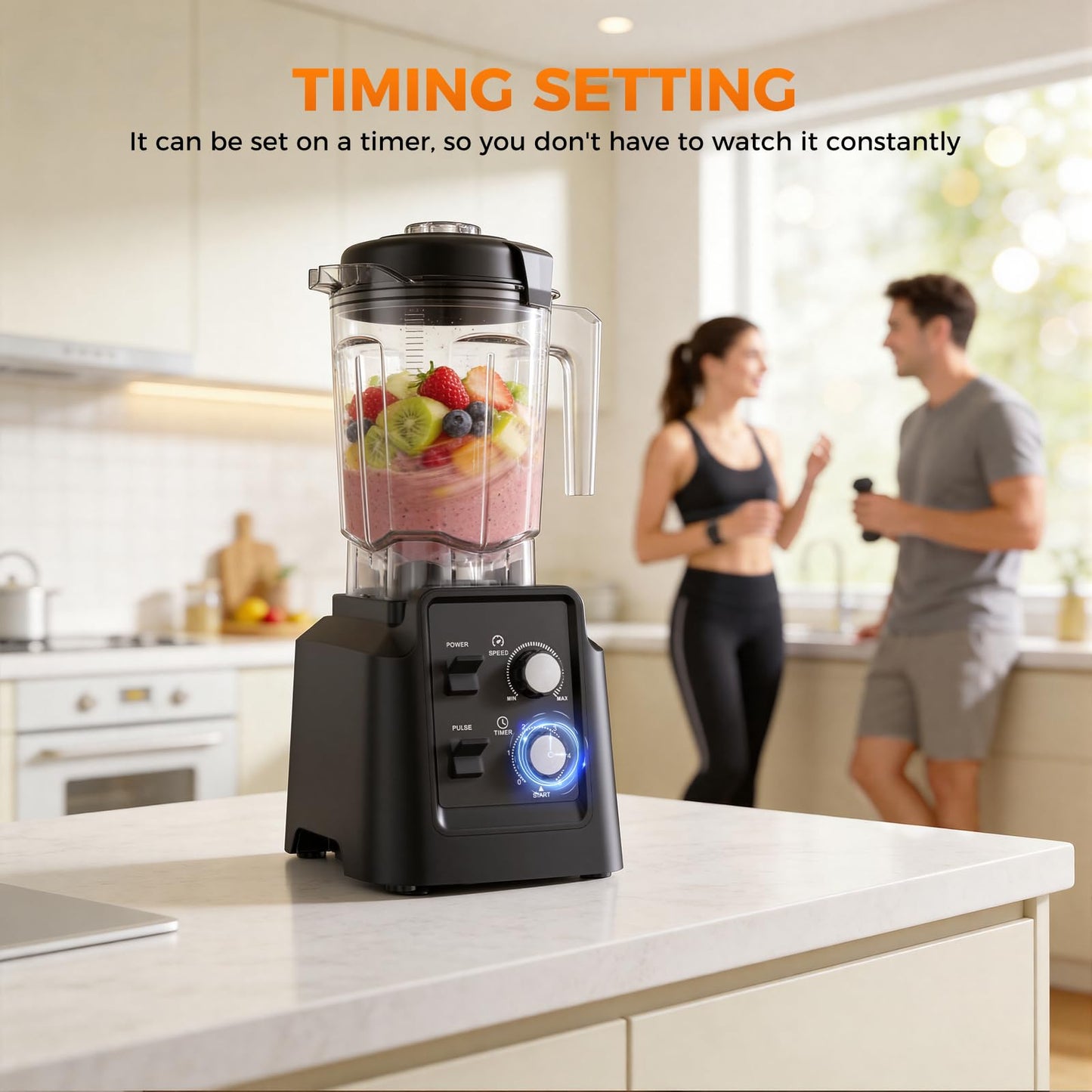 Blender, 1800W Blender with Grinder - 6-Blade Professional Smoothie Blenders for Kitchen, Crushes Ice, Self-Cleaning, 68oz & 27oz Jars Dishwasher Safe, for Baby Food, Nut Butter