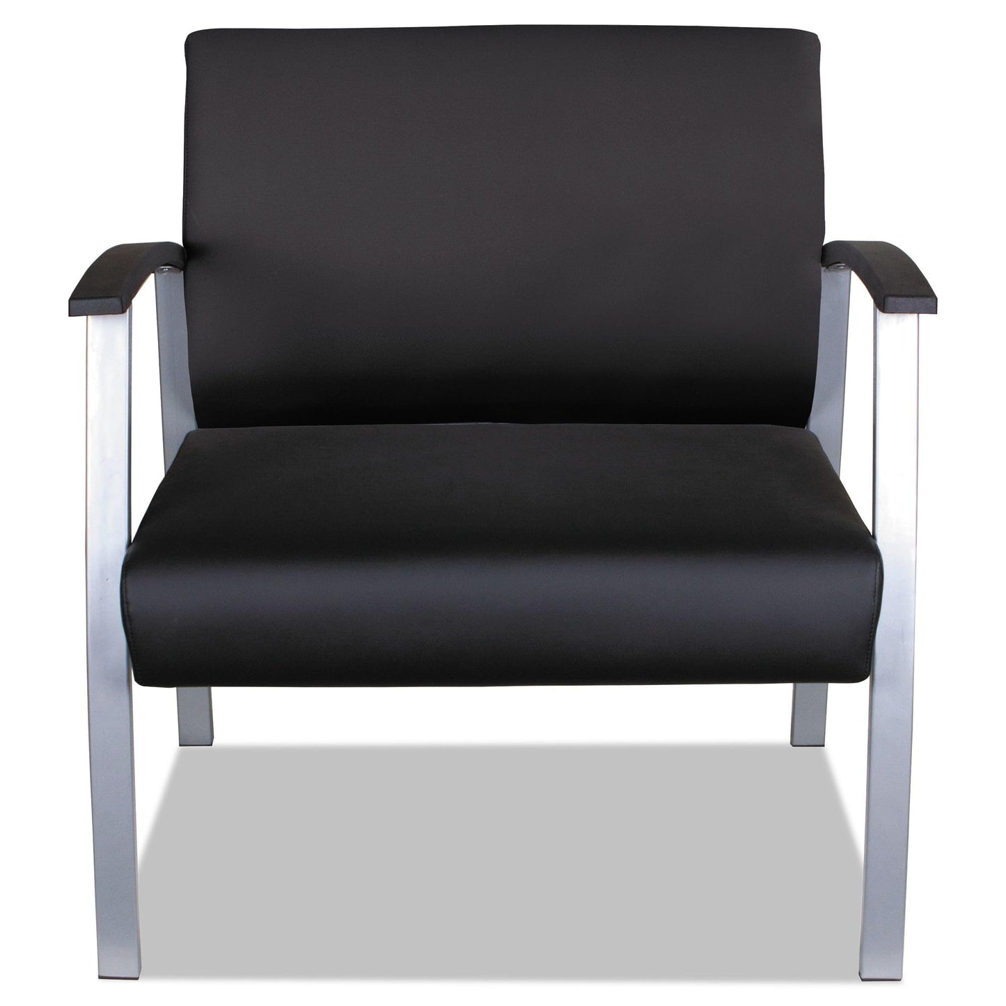 Alera metalounge Series bariatric Guest Chair, 30.51" x 26.96" x 33.46", Black seat, Black Back, Silver Base