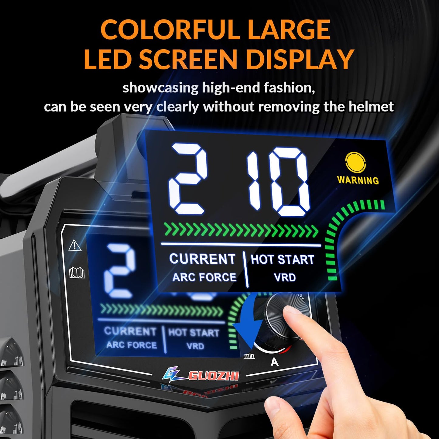 GZ GUOZHI Stick Welder 210Amp Large LED Display Digital Inverter IGBT Welding Machine,110V/220V Dual Voltage Hot Start Portable MMA ARC Welder Machine