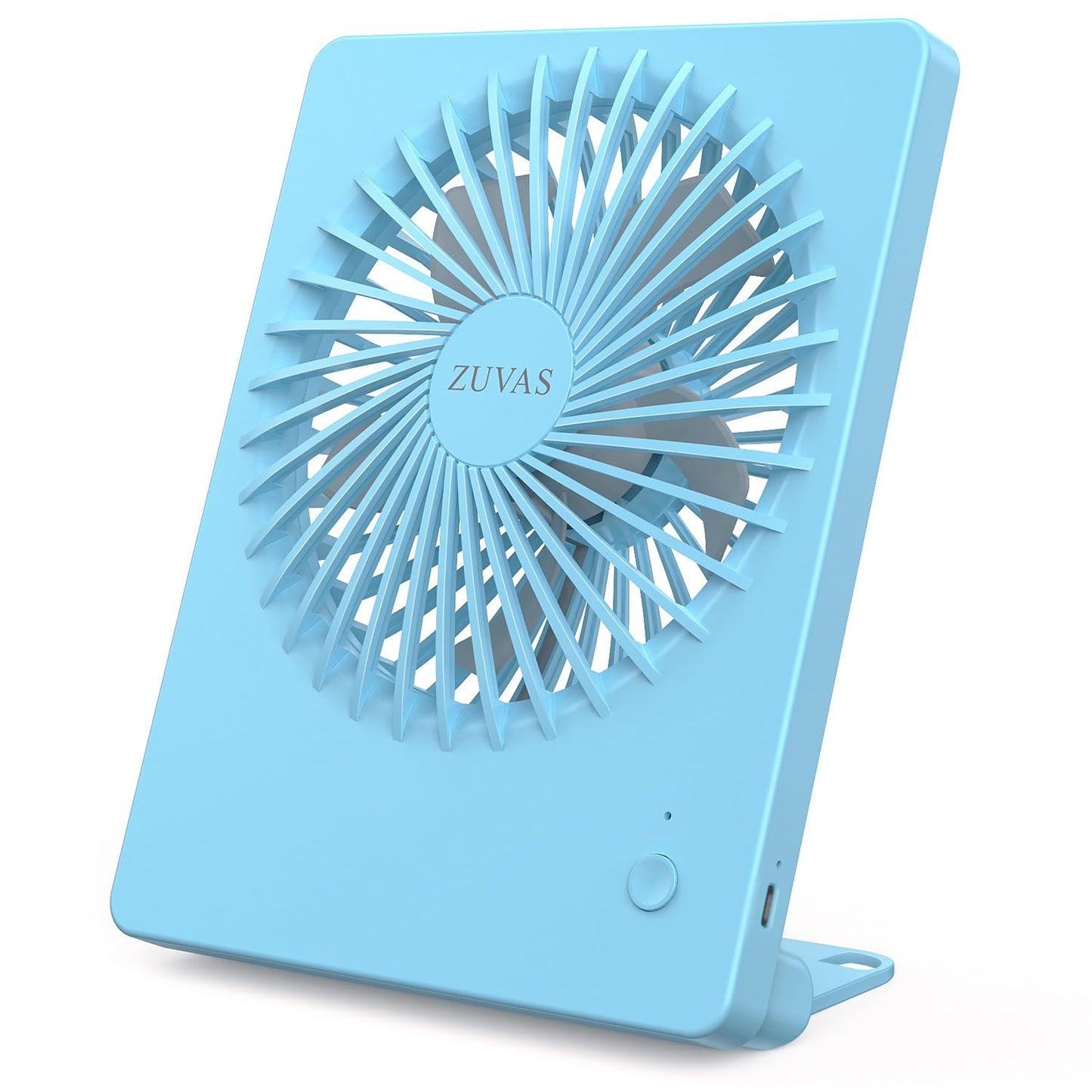 Zuvas Desk Fan Battery Operated, Rechargeable 180°Tilt Folding Personal Ultra Quiet Small Portable Fan 3 Speed Adjustable Strong Wind USB Fan For Office Bedroom Home Desktop Camping (Black)