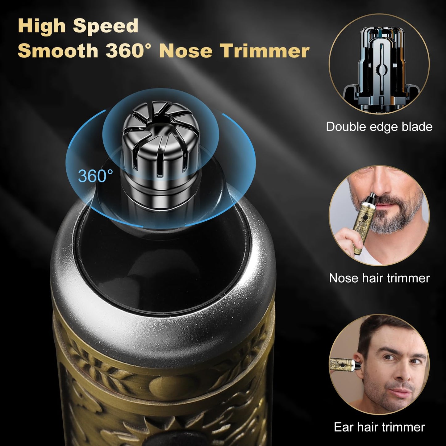 QREEYX Hair Clippers for Man T-Blade Trimmer Nose Hair Trimmer Electric Shaver Set, Professional Metal Body Barber Clippers Set for Haircut, Men’s Grooming Kit with LCD Display, Ideal Gift for Him