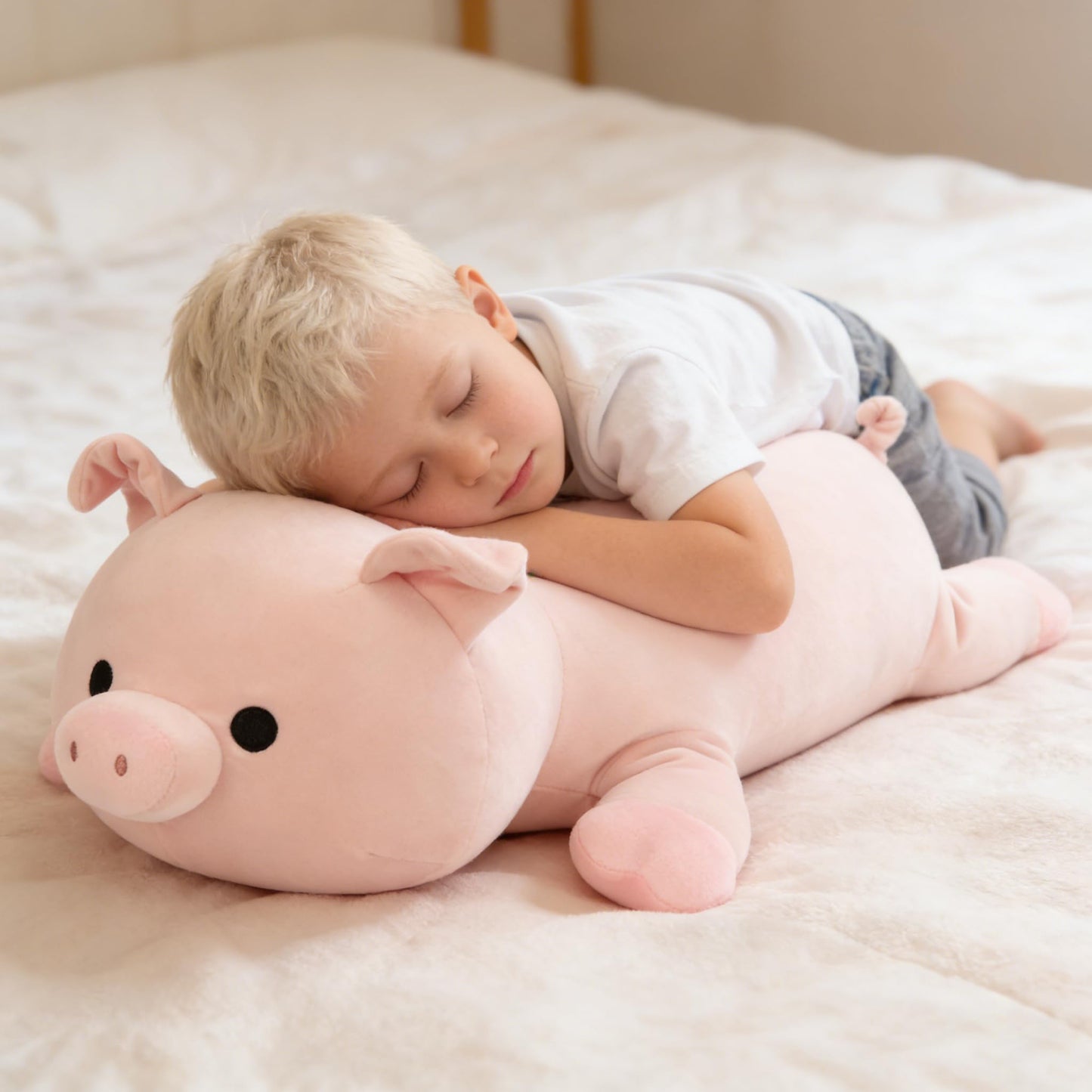 MaoGoLan Pink Pig Stuffed Animal Plush Pillow– 24" Giant Stuffed Pig Toy, Soft Hugging Piglet Toy for Kid Girl Boy & Adults, Perfect Piggy Birthday Gift, Baby Shower Party Favor Decor