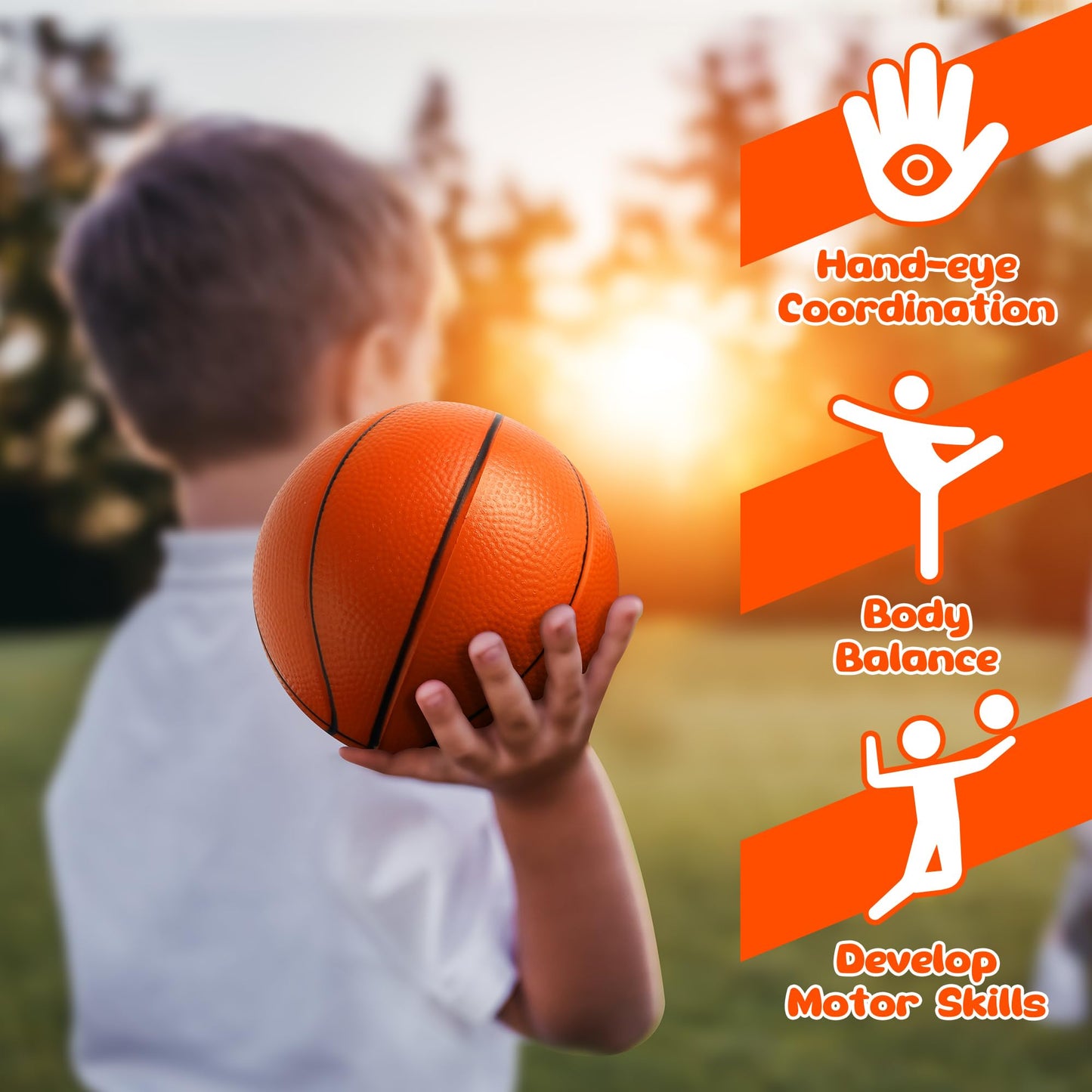 Billeeit Mini Sports Balls Set for Toddler 1-3, Sports Bag for Kids, Include 1 Each of 3.5" Foam Soccer, Tennis Ball, Basketball, Football, Baseball, Volleyball, Fun Baby Ball Toys, Set of 6