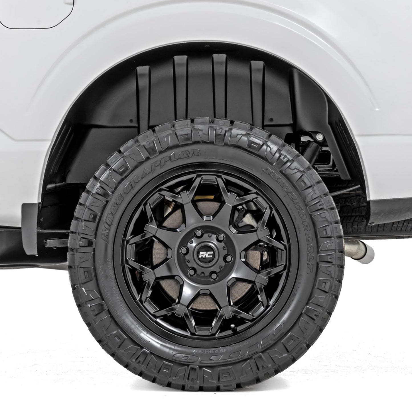 Rough Country 80 Series 20x10 Wheel - 5x5.0" Bolt Pattern, 25mm Offset, One-Piece Aluminum, Semi-Gloss Black Off-Road Rim for Jeeps, Trucks, SUV