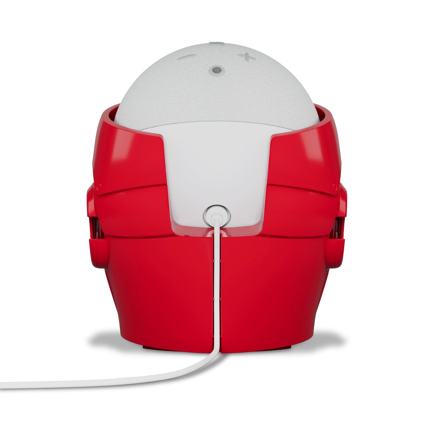 Echo Bundle: Echo Dot (5th Gen, 2022 release) | Glacier White and Limited Edition Marvel Iron Man Stand