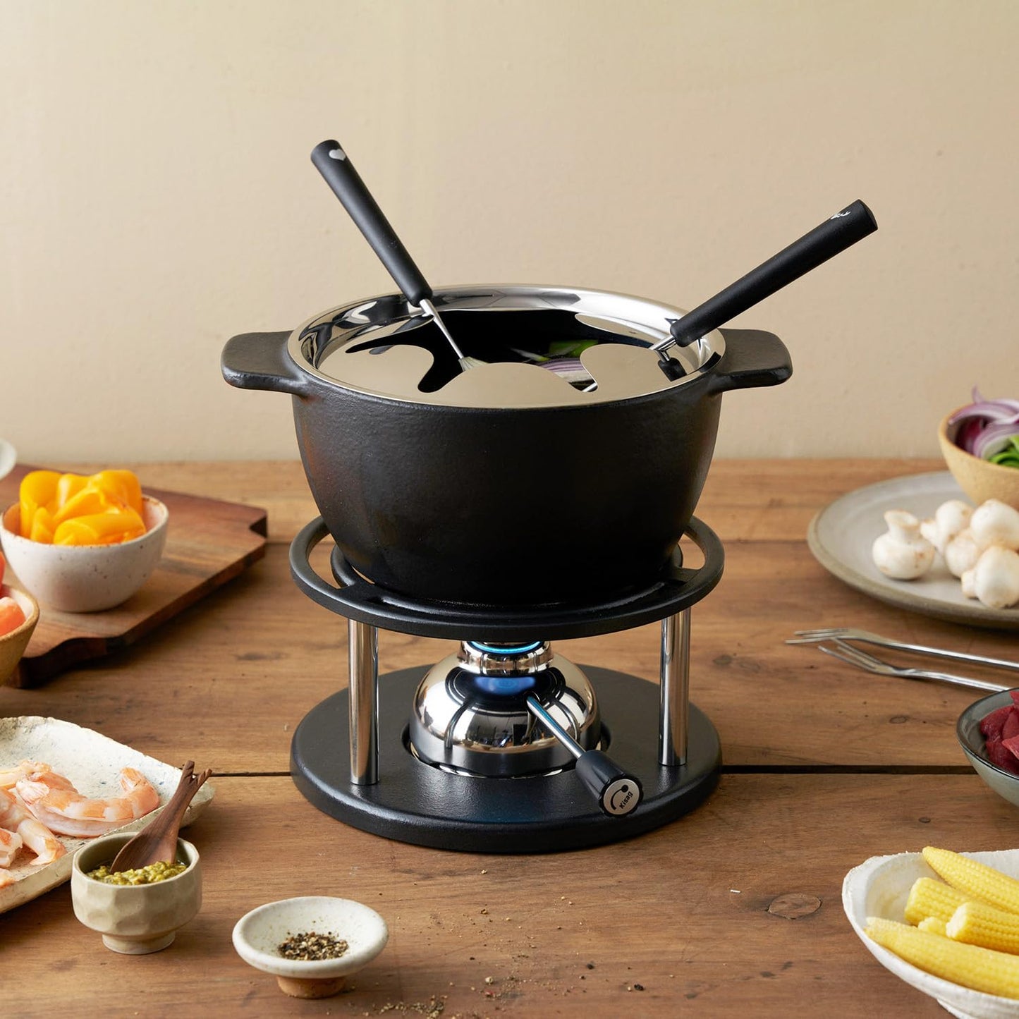 Kisag Cast Iron Fondue Set - Genuine Swiss Made