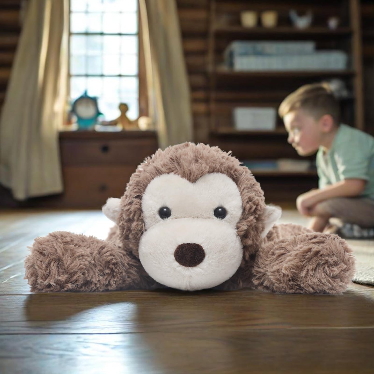 Niceween Monkey Stuffed Animal Monkey Plush Toy Soft and Premium Gifts for Babies Children Adults,Dark Brown,13 Inches