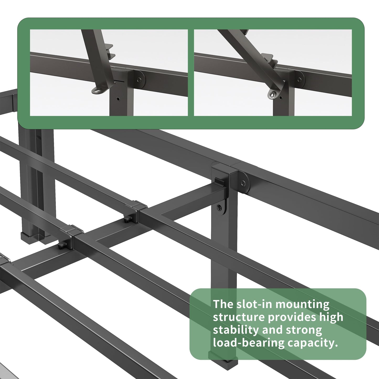 NKZ 18 Inch Metal Platform Bed Frame, King Size Bed Frame with Round Corner Legs, 3,500 lbs Heavy Duty Steel Slats Support, No Box Spring Needed, Easy Assembly, Noise Free